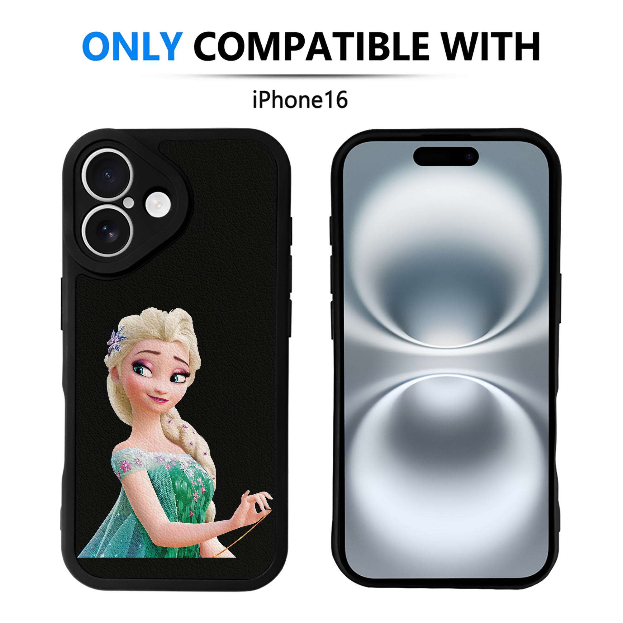 （画像用） アナと雪の女王 アンナ エルサ Frozen Anna Elsa 【iPhone 16シリーズ対応】シリコンスマホケース（レザー調） 材質：シリコン